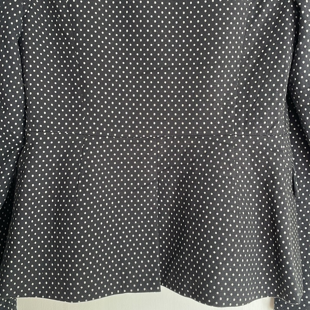 New York & Co Navy Polka Dot Stretch Blazer 0 - Picture 7 of 7